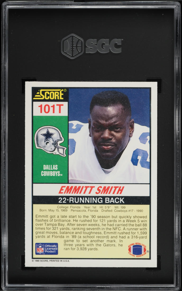1990 Score Supplemental Emmitt Smith ROOKIE #101T SGC 10 GEM MINT