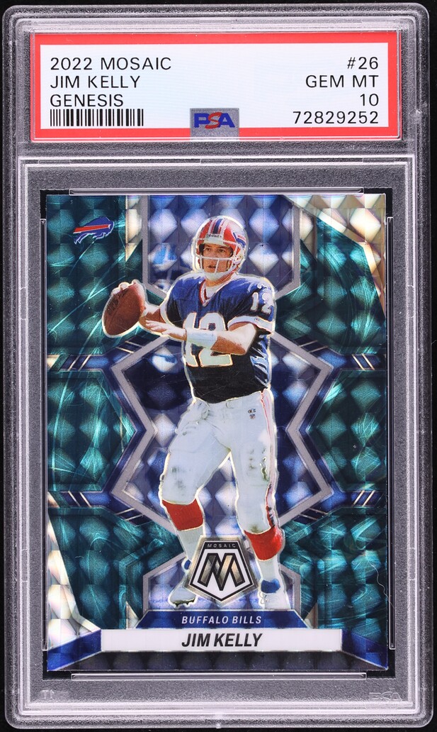 2022 Panini Mosaic Genesis Jim Kelly #26 PSA 10 GEM MINT