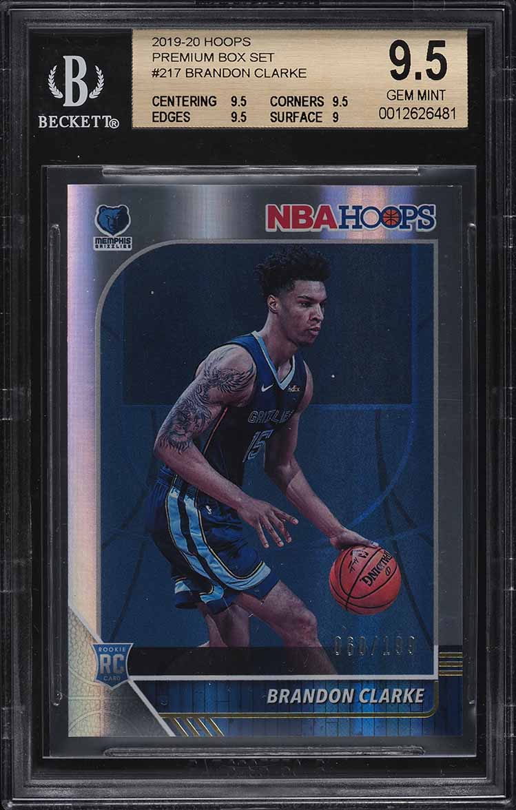 2019 Panini Mosaic Green Swirl Brandon Clarke ROOKIE RC /10 #277