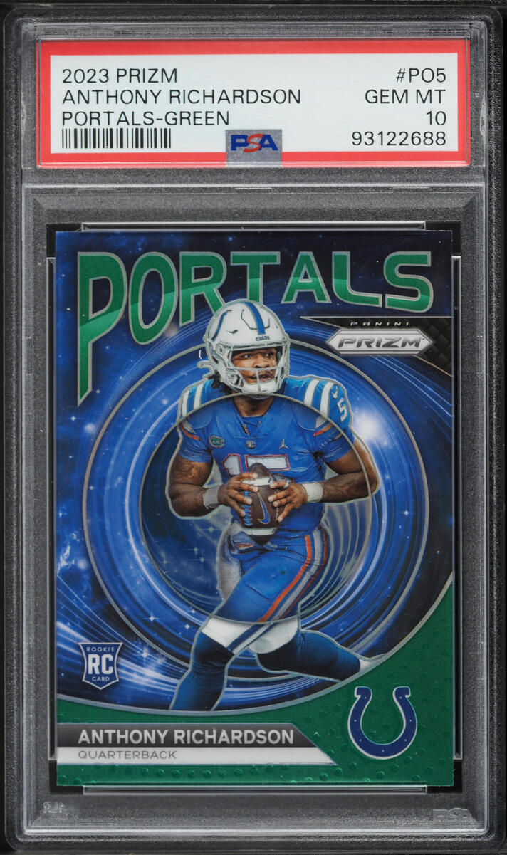 2023 Panini Prizm Portals Green Anthony Richardson ROOKIE #PO5 PSA 10 GEM MINT