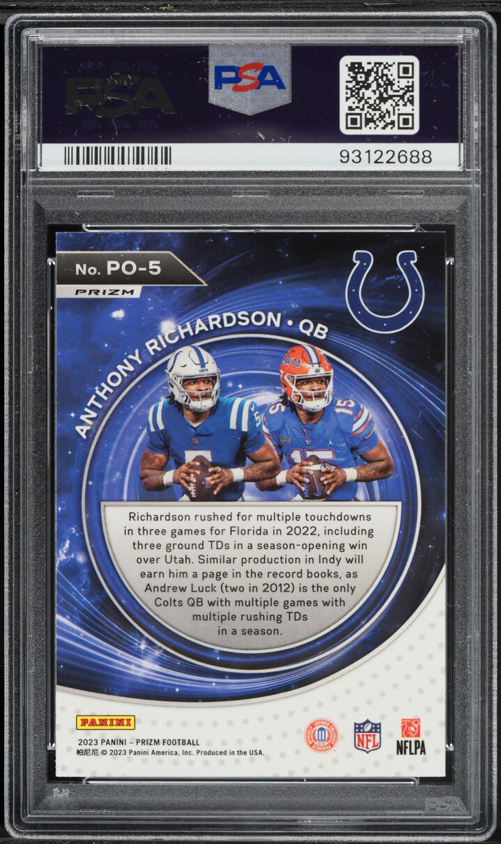 2023 Panini Prizm Portals Green Anthony Richardson ROOKIE #PO5 PSA 10 GEM MINT