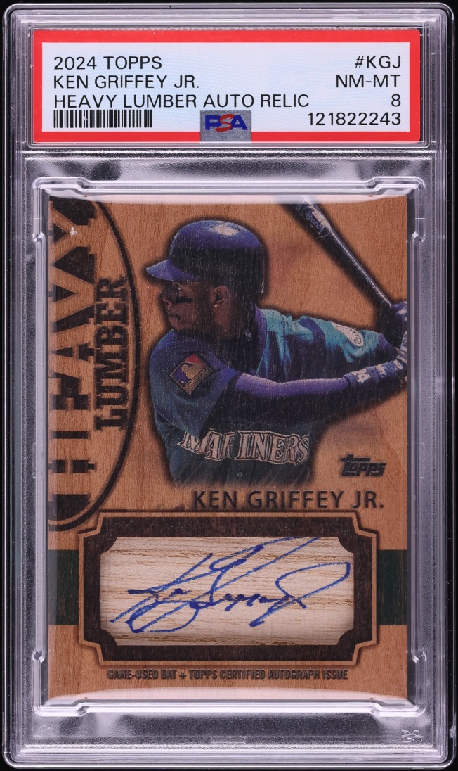 2024 Topps Heavy Lumber Ken Griffey Jr. RELIC AUTO /25 #HLA2-KGJ PSA 8 NM-MT