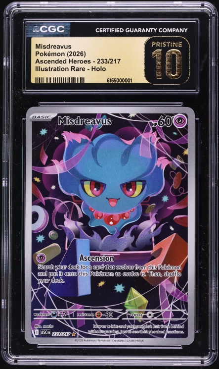 2026 Pokemon Mega Evolution Ascended Heroes IR Misdreavus #233 CGC 10 PRISTINE