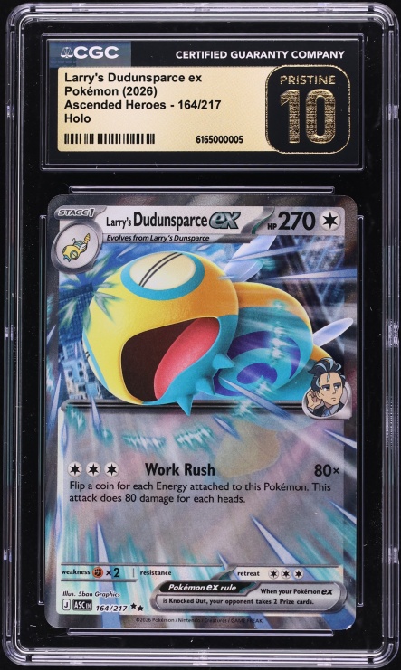 2026 Pokemon Mega Evolution Ascended Heroes Holo Larry's Dudunsparce ex #164 CGC 10 PRISTINE