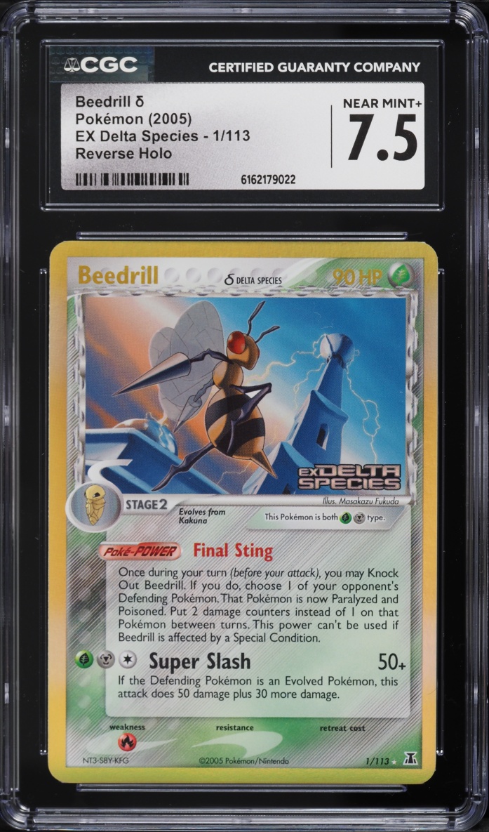 2005 Pokemon EX Delta Species Reverse Holo Beedrill #1 CGC 7.5 NRMT+