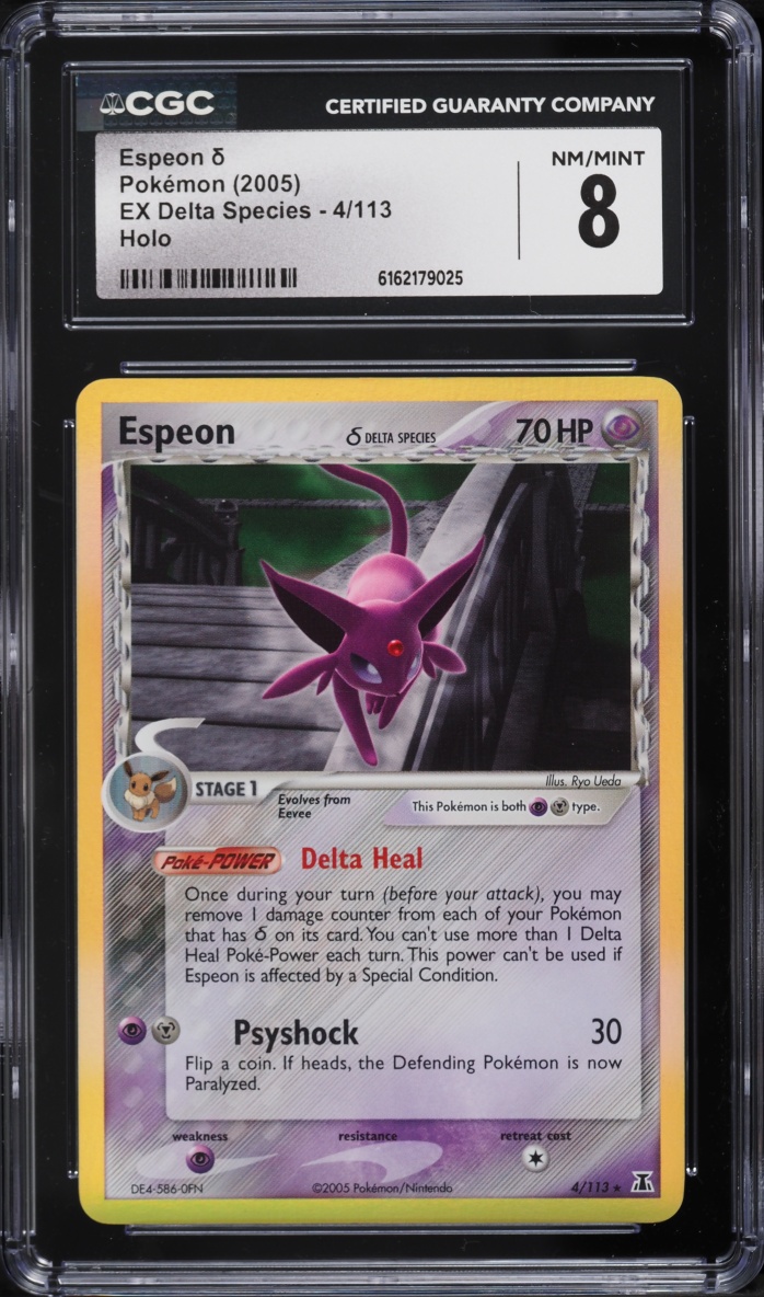 2005 Pokemon EX Delta Species Holo Espeon #4 CGC 8 NM-MT