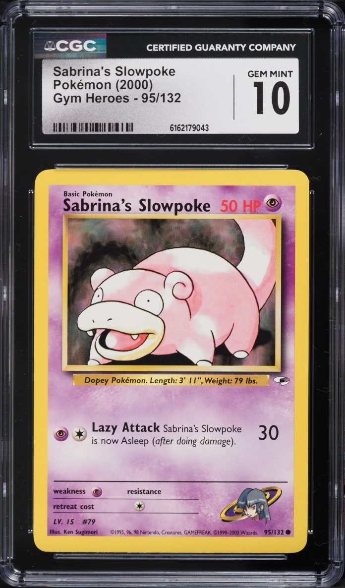 2000 Pokemon Gym Heroes Sabrina's Slowpoke #95 CGC 10 GEM MINT