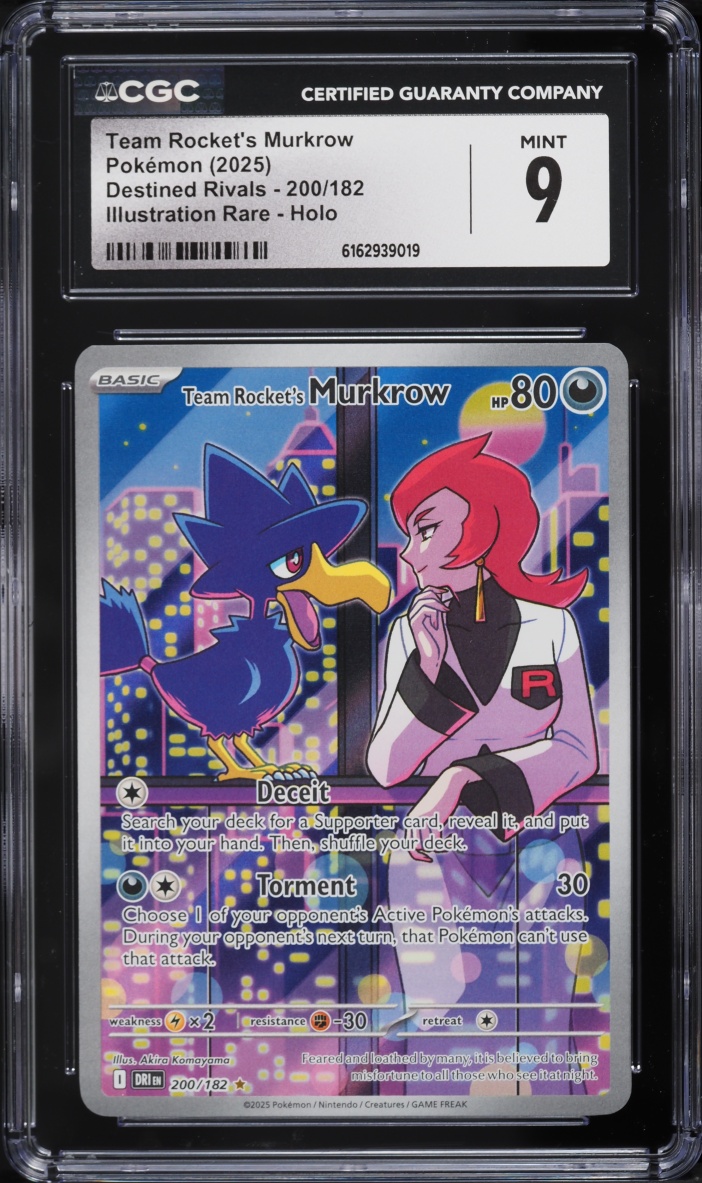 2025 Pokemon Scarlet & Violet Destined Rivals IR Team Rocket's Murkrow #200 CGC 9 MINT