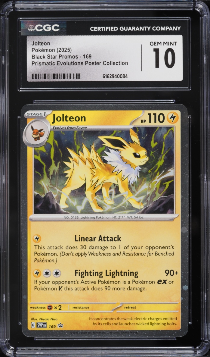 2025 Pokemon Scarlet & Violet Promo Prismatic Evolutions Poster Jolteon #169 CGC 10 GEM MINT