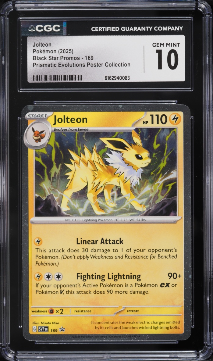 2025 Pokemon Scarlet & Violet Promo Prismatic Evolutions Poster Jolteon #169 CGC 10 GEM MINT