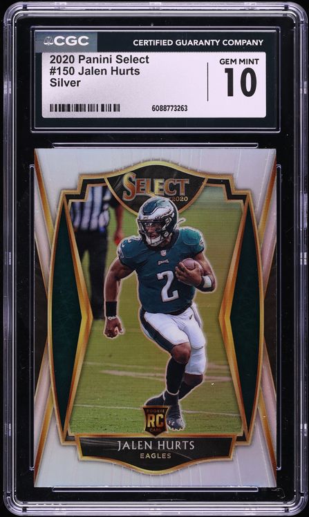 2020 Select Premier Level Silver Jalen Hurts ROOKIE #150 CGC 10 GEM MINT