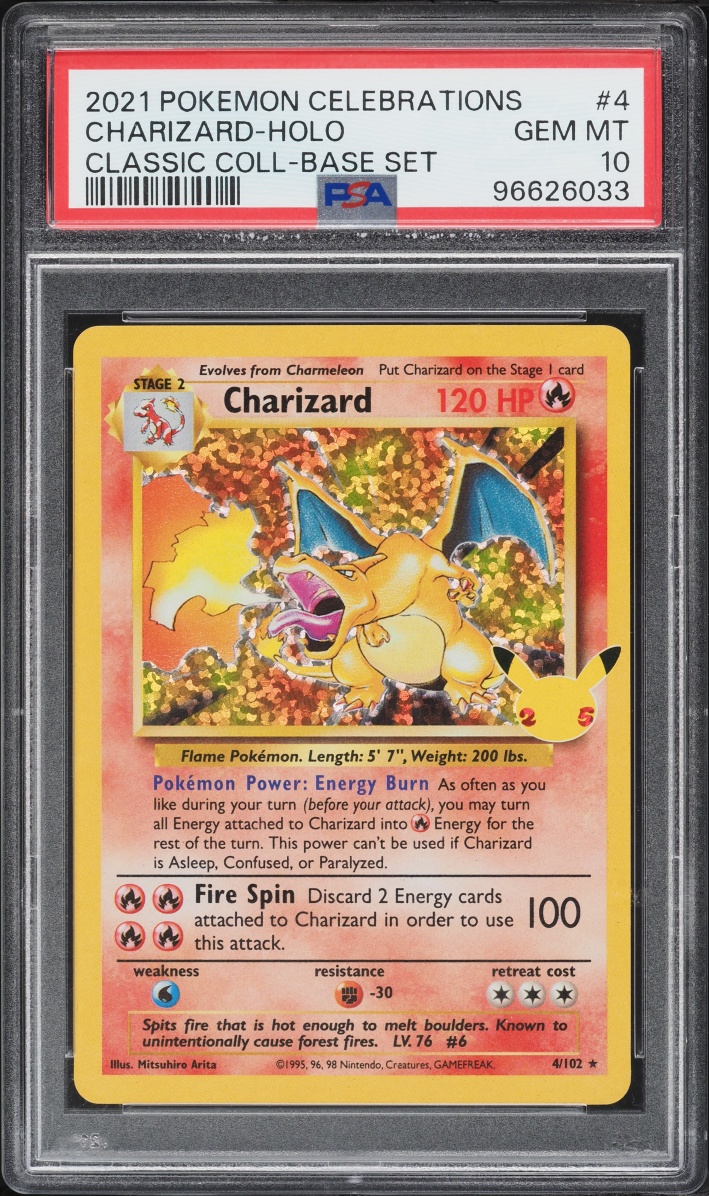 2021 Pokemon Sword & Shield Celebrations Classic Collection Holo Charizard #4 PSA 10 GEM MINT