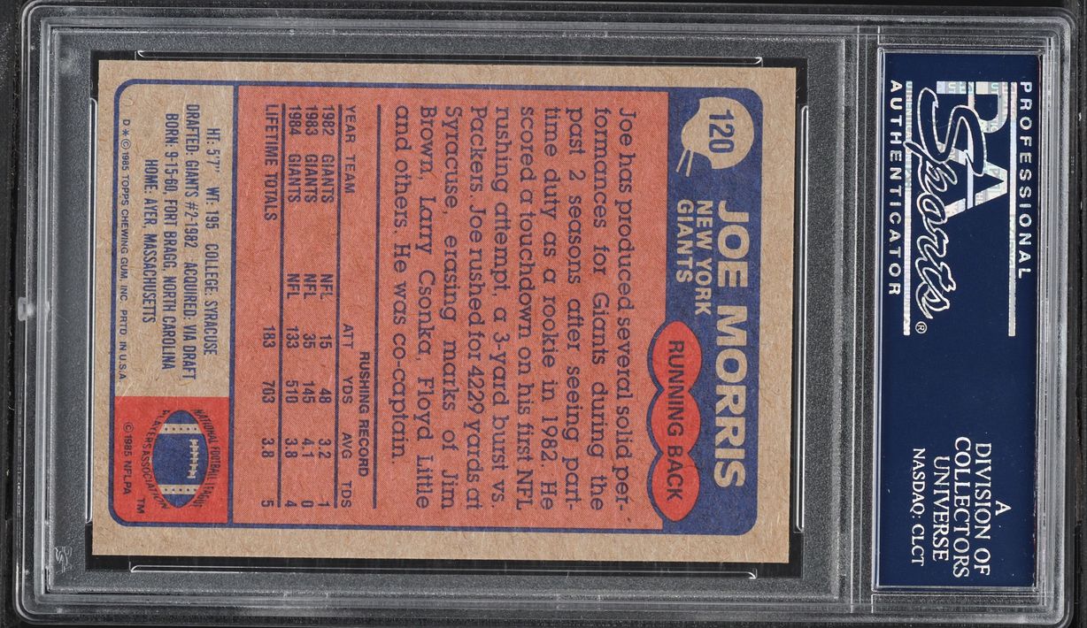 1985 Topps Football Joe Morris #120 PSA 9 MINT