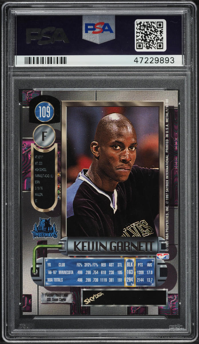 その他 KEVIN GARNETT auto psa9 1997 Metal Universe Kevin Garnett #109 PSA 9 MINT on Fanatics Collect