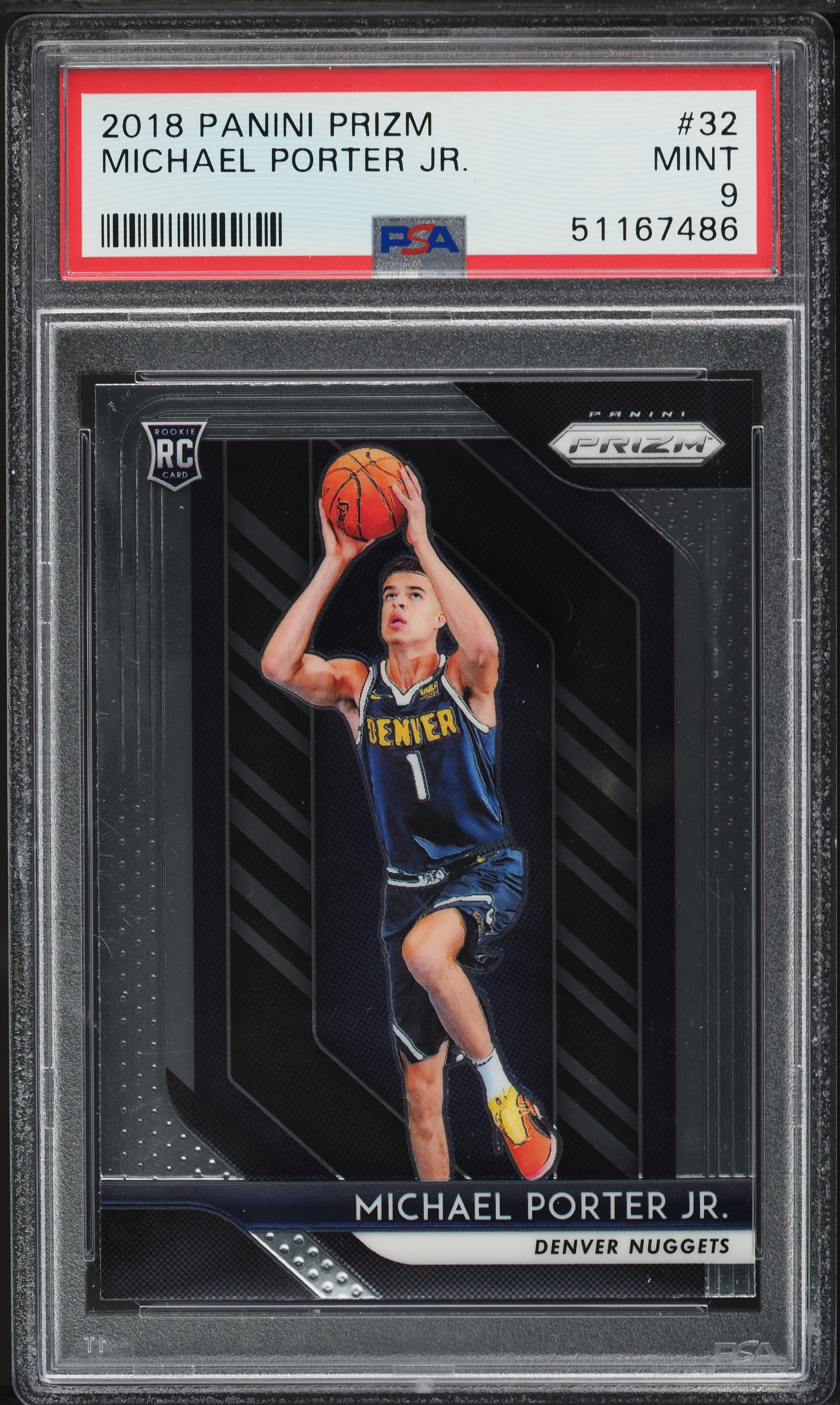 2018 Panini Prizm Michael Porter Jr. ROOKIE #32 PSA 9 MINT