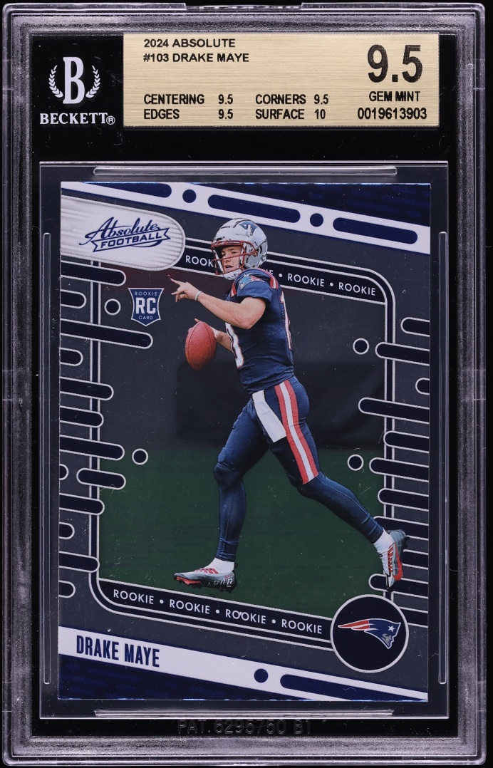 2024 Absolute Football Drake Maye ROOKIE #103 BGS 9.5 GEM MINT