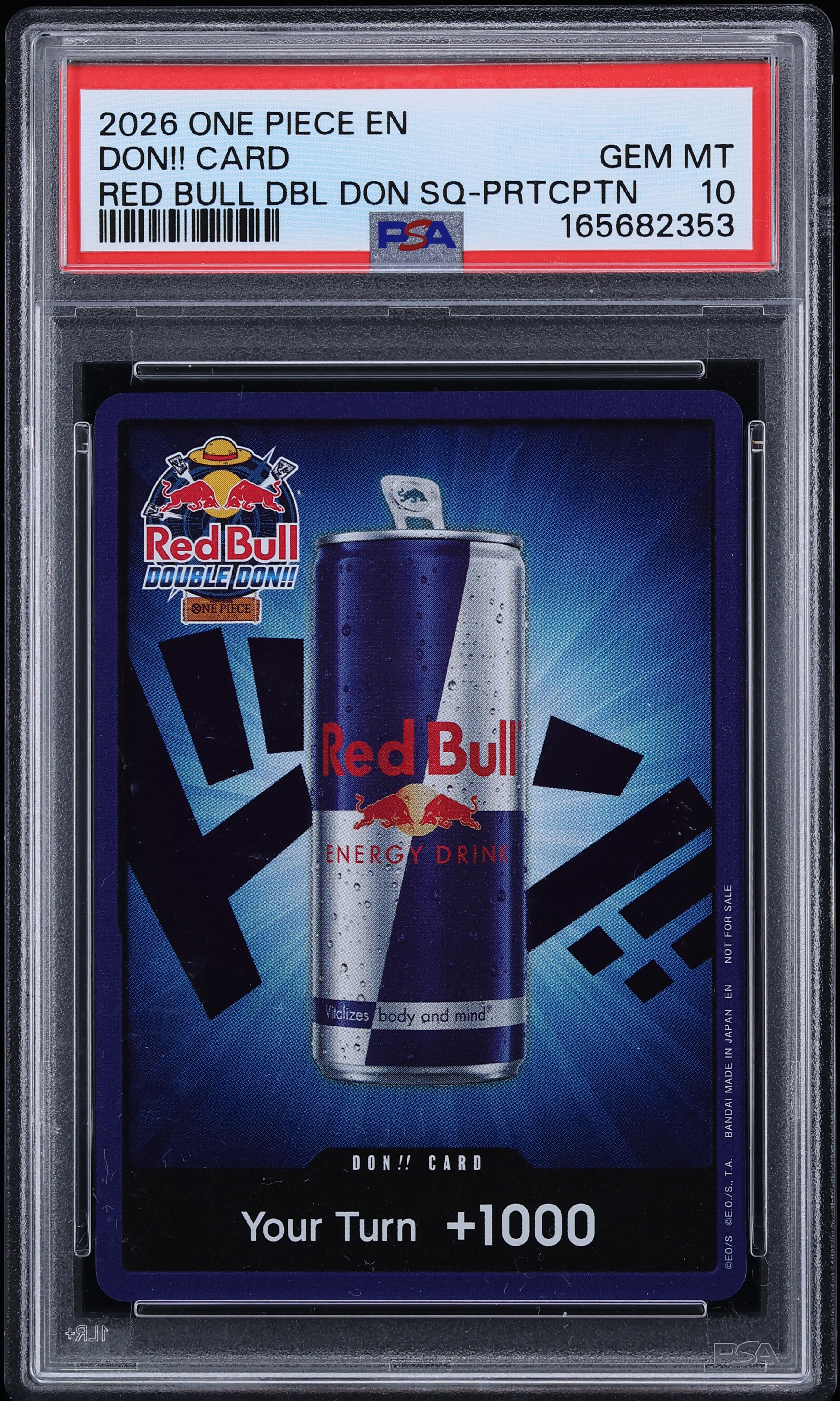 2026 One Piece Tournament Promo Red Bull Double Participation Don!! Card PSA 10 GEM MINT
