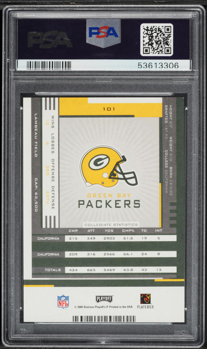 2005 Playoff Contenders Aaron Rodgers ROOKIE AUTO DNA 10 #101 PSA AUTH