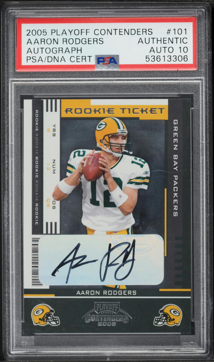 2005 Playoff Contenders Aaron Rodgers ROOKIE AUTO DNA 10 #101 PSA AUTH