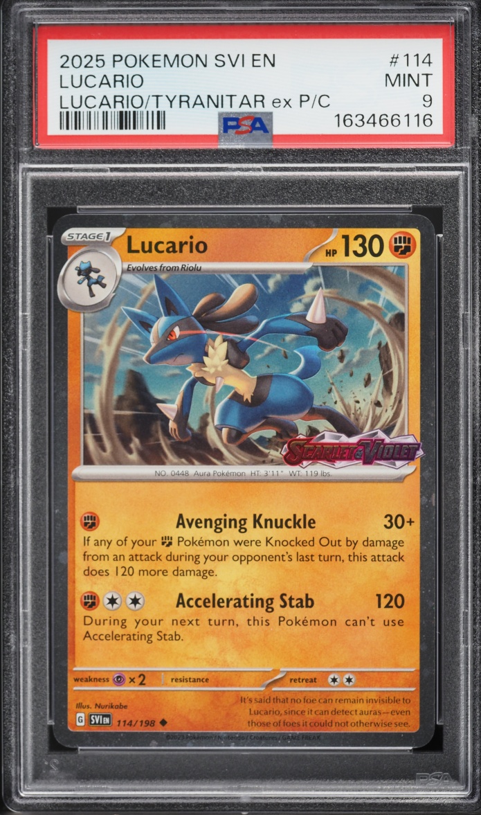 2025 Pokemon Scarlet & Violet Lucario & Tyranitar Ex Premium Lucario #114 PSA 9 MINT