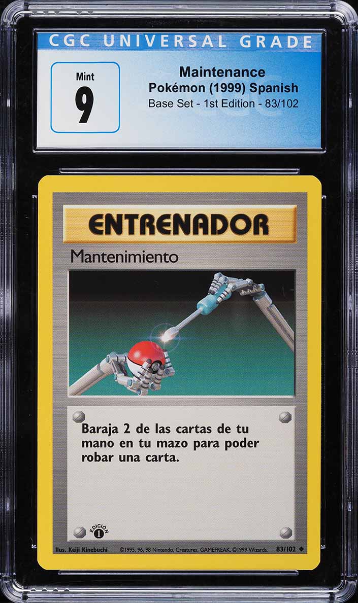 1999 Pokemon Spanish Base Set 1st Edition Maintenance #83 CGC 9 MINT