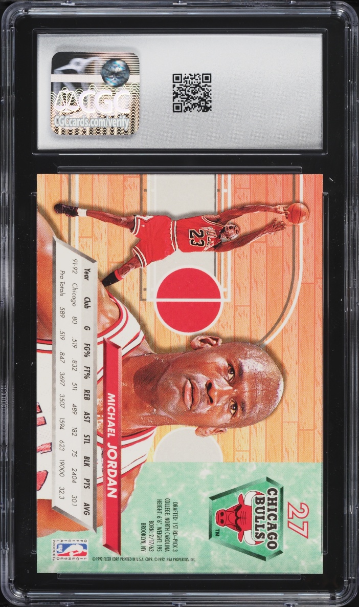 1992 Ultra Basketball Michael Jordan #27 CGC 10 GEM MINT