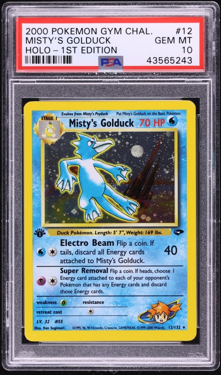 2000 Pokemon Gym Challenge 1st Edition Holo Misty's Golduck #12 PSA 10 GEM MINT