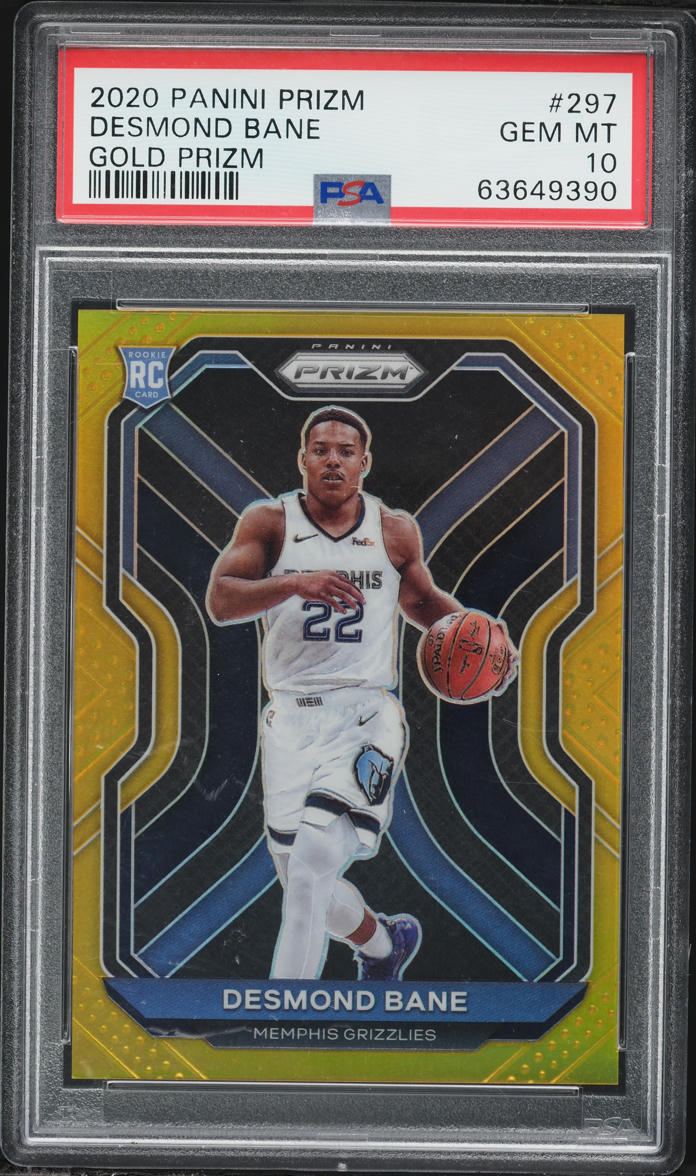 2020 Panini Prizm Gold Desmond Bane ROOKIE /10 #297 PSA 10 GEM MINT