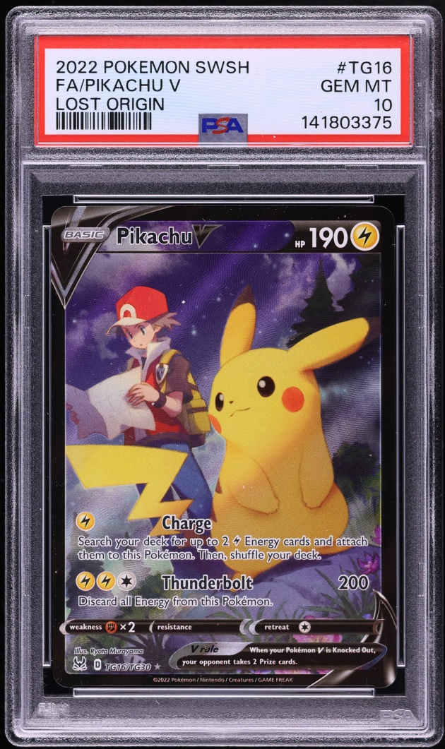 2022 Pokemon Sword & Shield Lost Origin Trainer Gallery CHR Pikachu V #TG16 PSA 10 GEM MINT