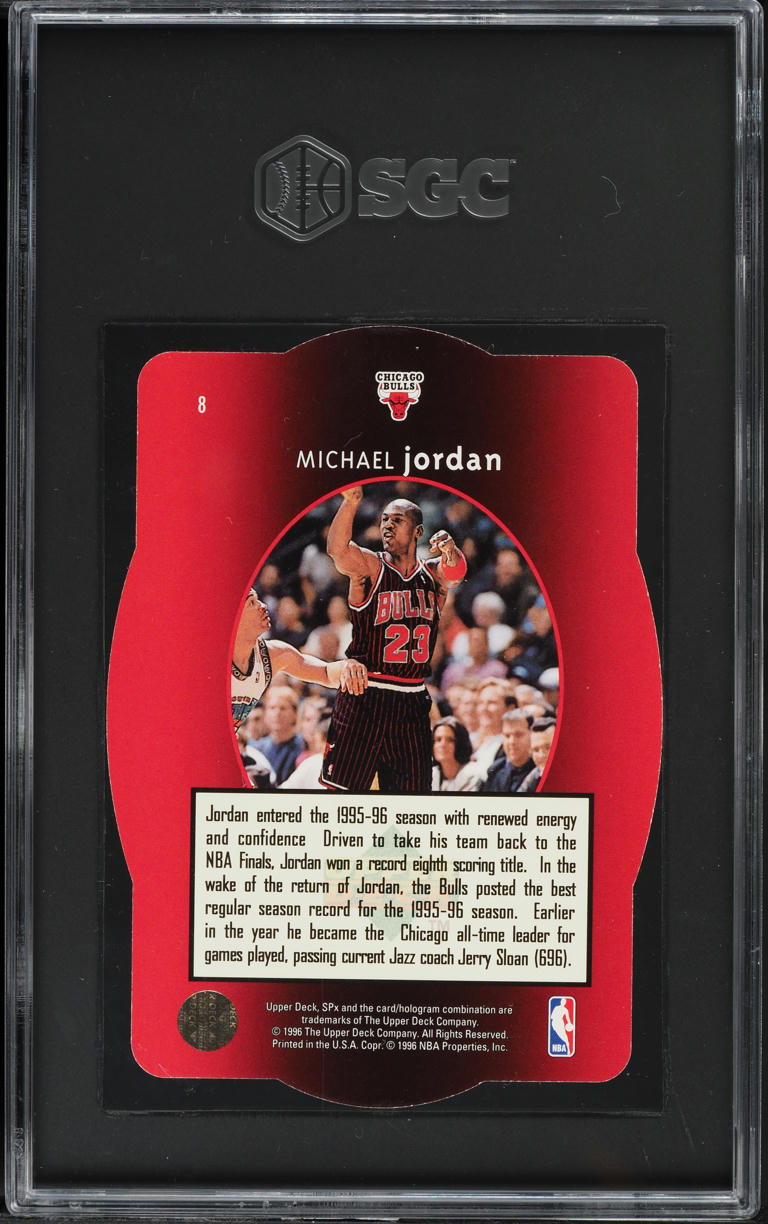 1996 SPx Die-Cut Michael Jordan #8 SGC 8.5 NM-MT+