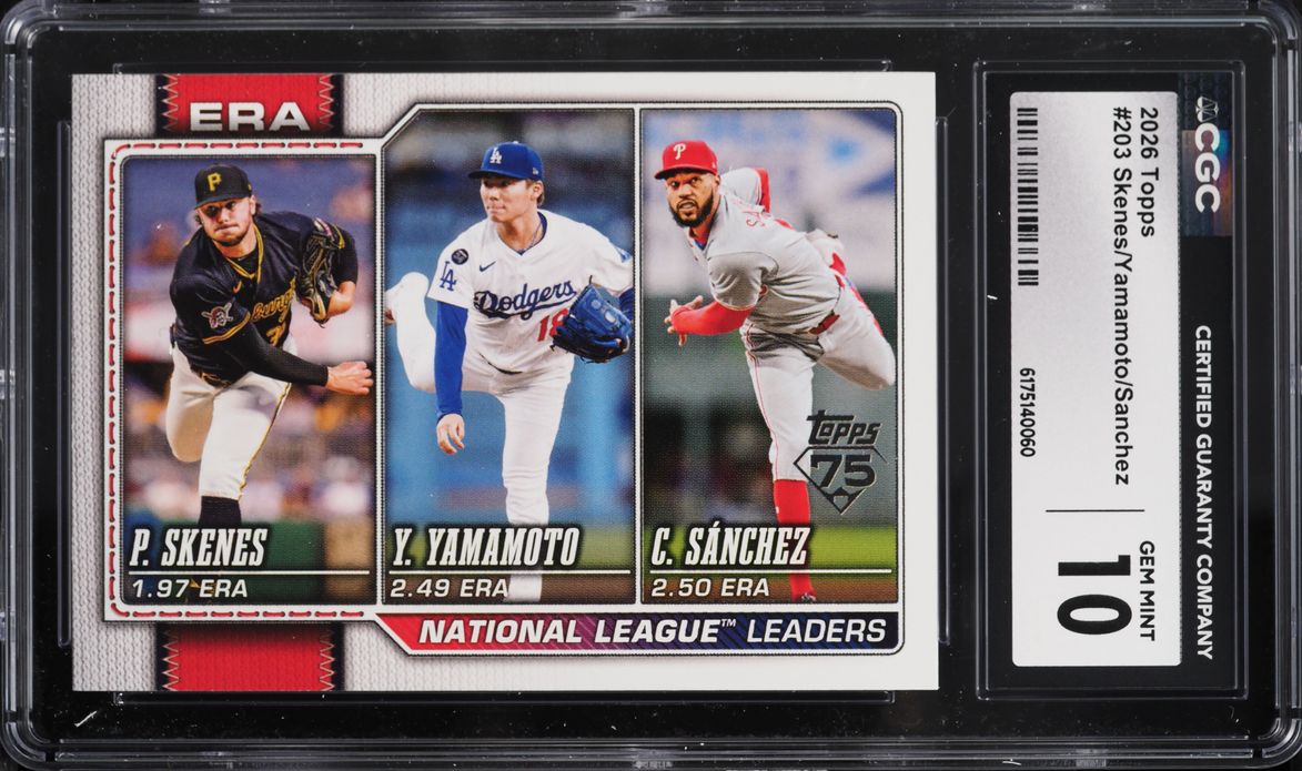 2026 Topps Paul Skenes Yoshinobu Yamamoto Christopher Sanchez #203 CGC 10 GEM MINT