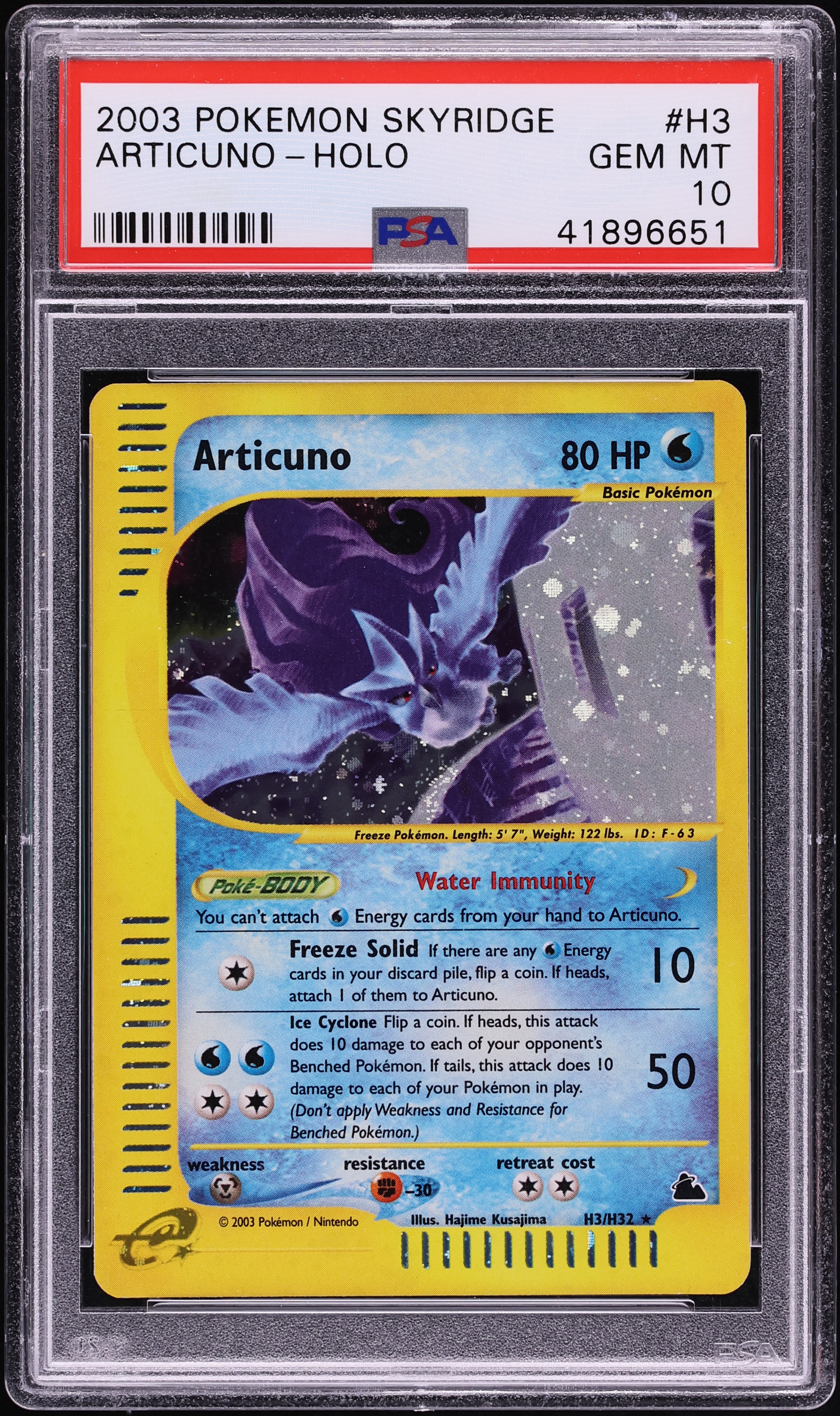 2003 Pokemon Skyridge Holo Articuno #H3 PSA 10 GEM MINT