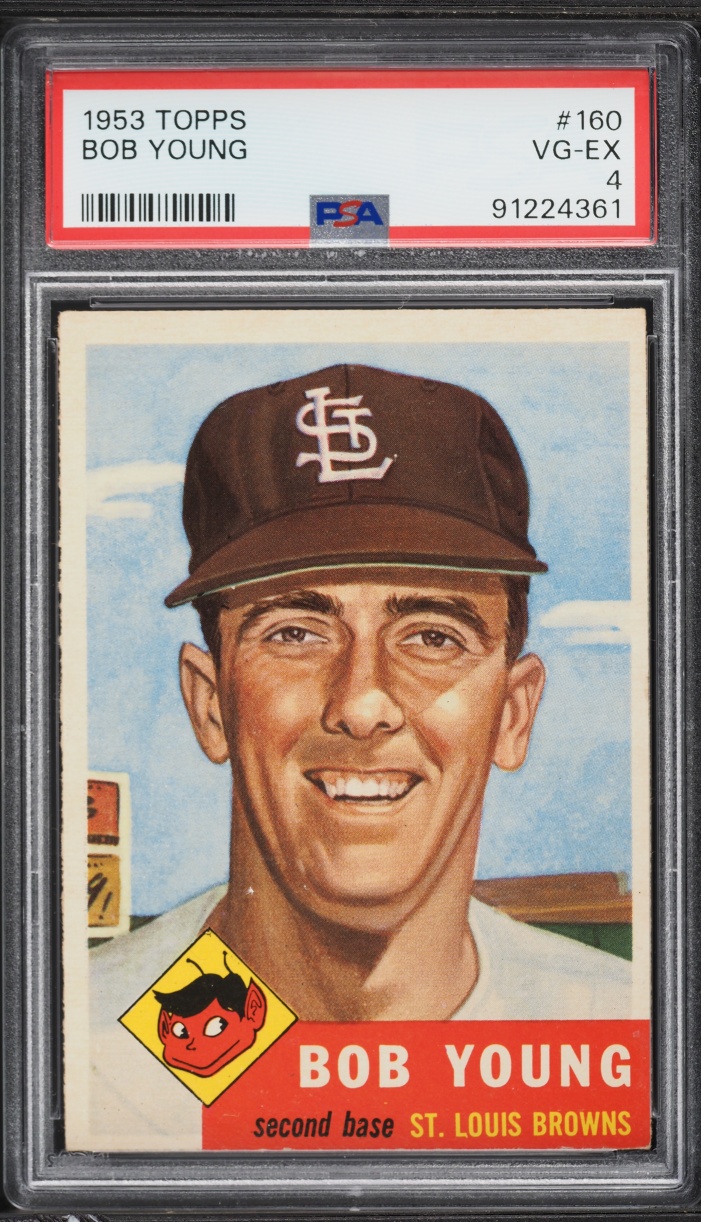 1953 Topps Bob Young SHORT PRINT #160 PSA 4 VGEX