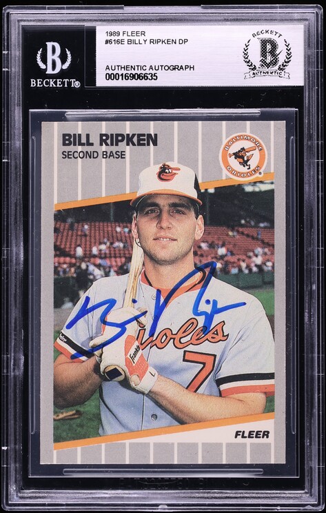 1989 Fleer Bill Ripken ROOKIE, BLACK BOX #616 #616 BGS AUTH on Fanatics ...