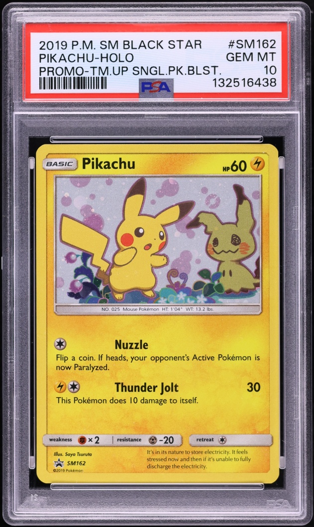 2019 Pokemon Sun & Moon Promo Team Up Holo Pikachu #SM162 PSA 10 GEM MINT