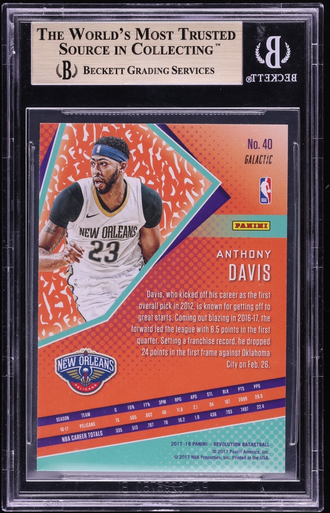 2017 Panini Revolution Galactic Anthony Davis #40 BGS 9.5 GEM MINT - Photo 2