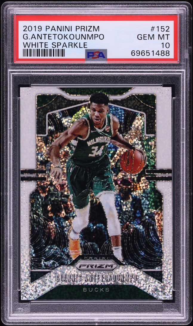 2019 Panini Prizm White Sparkle Giannis Antetokounmpo #152 PSA 10 GEM MINT