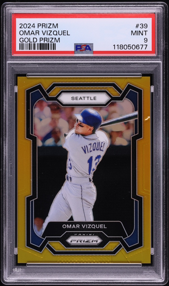 2024 Panini Prizm Gold Omar Vizquel /10 #39 PSA 9 MINT