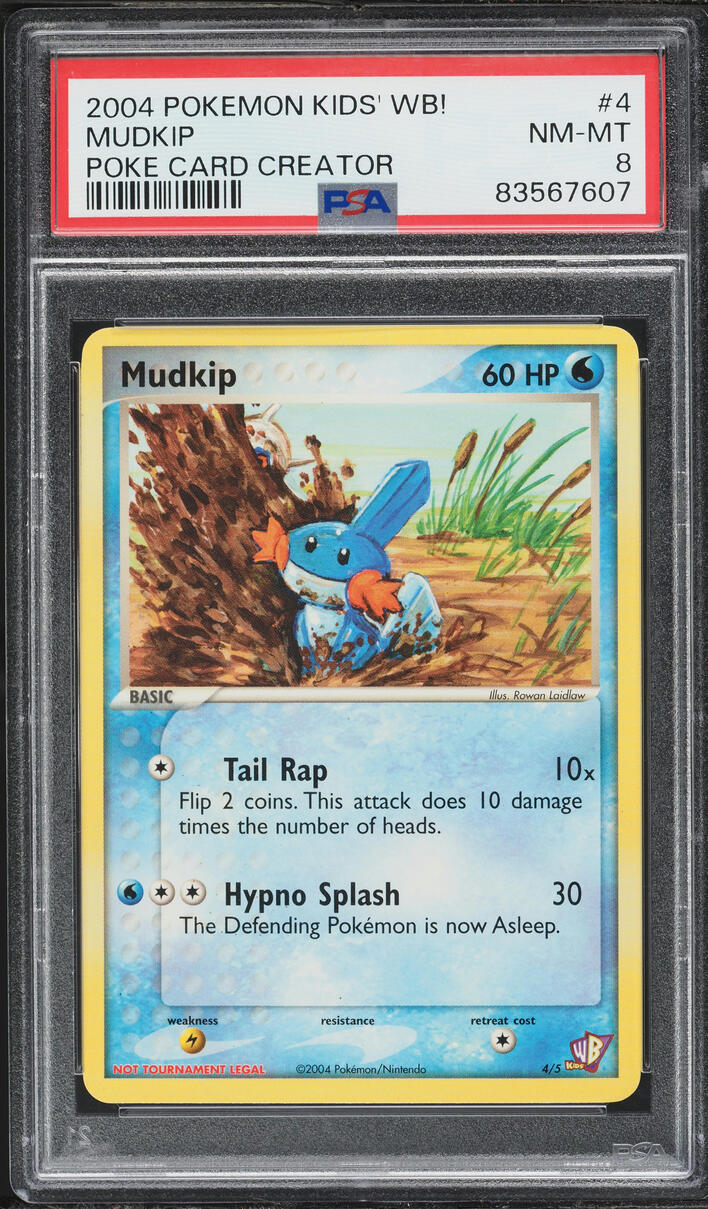 2004 Pokemon Kids' WB! Poke Card Creator Mudkip #4 PSA 8 NM-MT