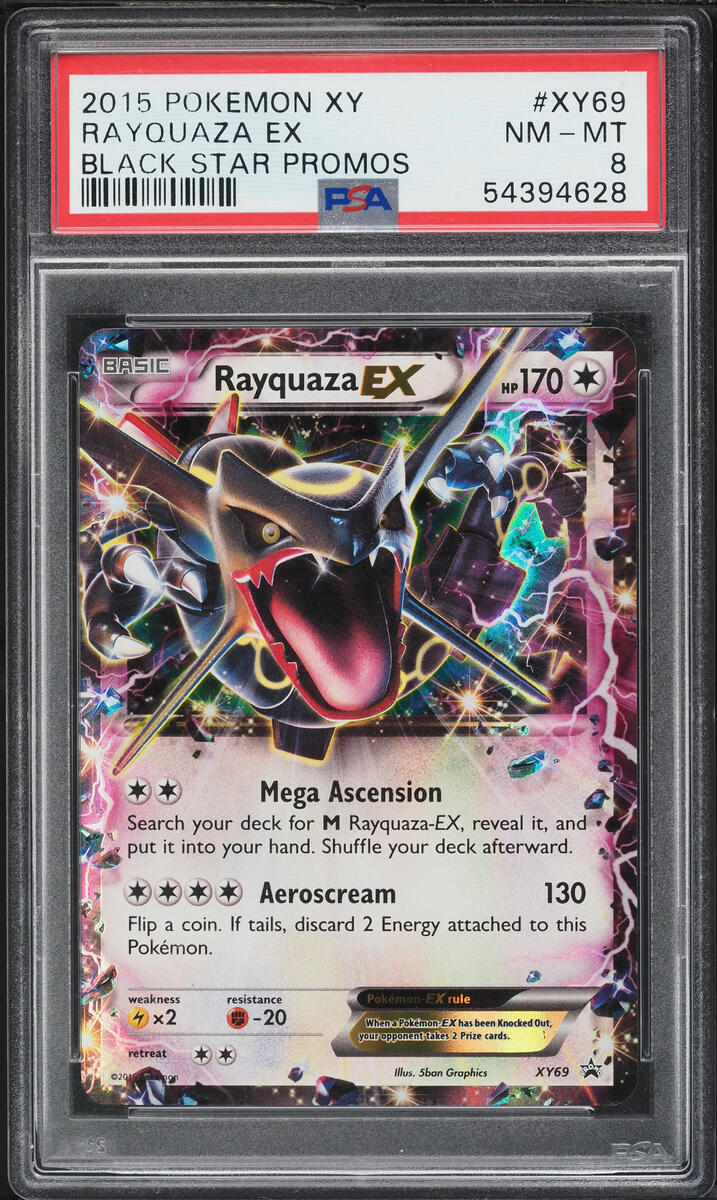 2015 Pokemon XY Black Star Promo Holo Rayquaza EX #XY69 PSA 8 NM-MT