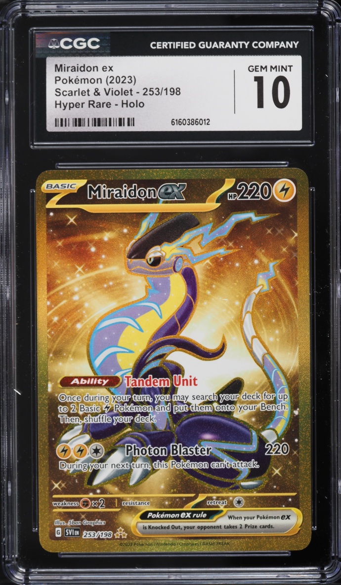 2023 Pokemon Scarlet & Violet Gold Rare Miraidon ex #253 CGC 10 GEM MINT