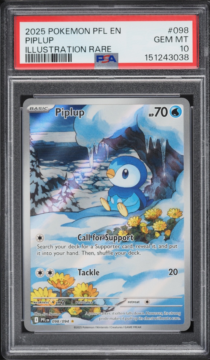 2025 Pokemon Mega Evolution Phantasmal Flames IR Piplup #98 PSA 10 GEM MINT