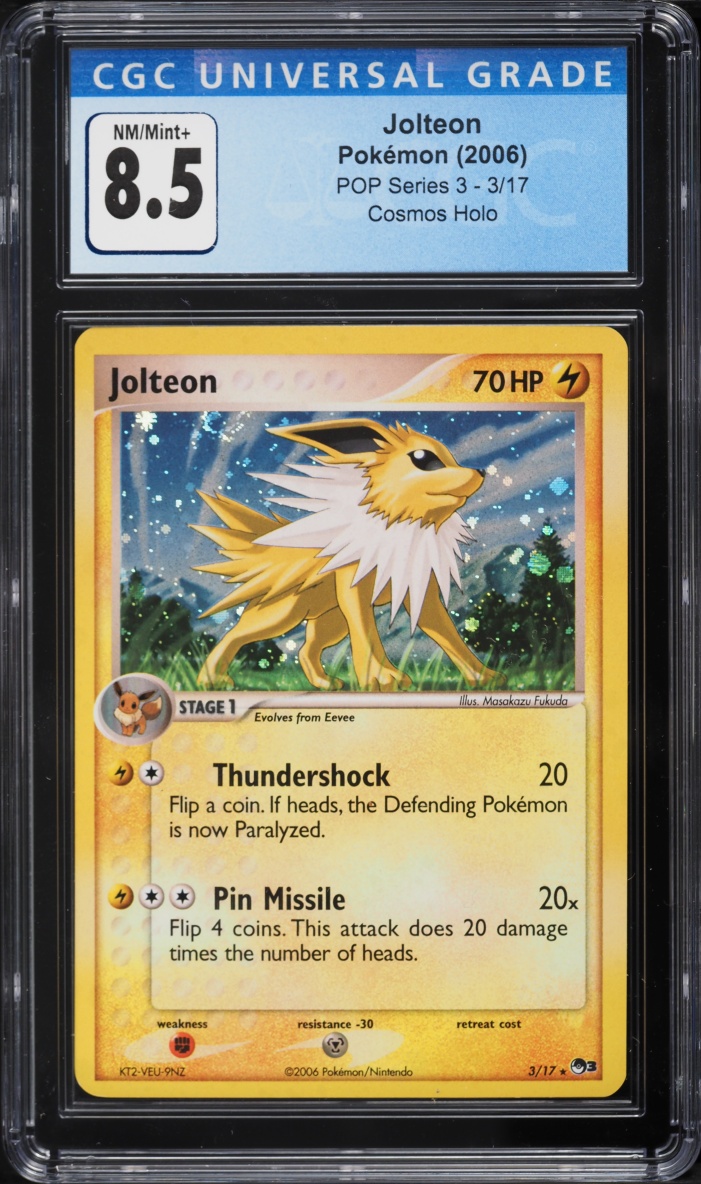 2006 Pokemon POP Series 3 Cosmos Holo Jolteon #3 CGC 8.5 NM-MT+