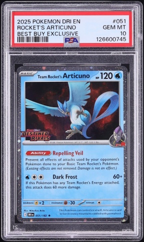 2025 Pokemon SV Destined Rivals Best Buy Exclusive Team Rocket's Articuno #51 PSA 10 GEM MINT