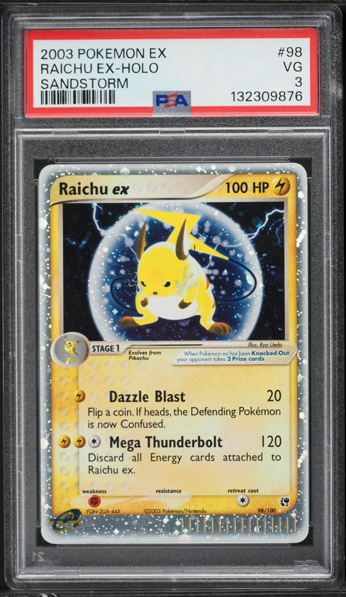 2003 Pokemon EX Sandstorm Holo Raichu ex #98 PSA 3 VG