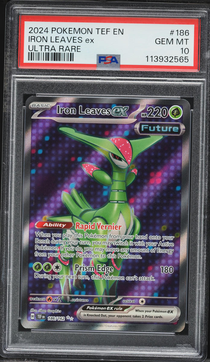 2024 Pokemon Scarlet & Violet Temporal Forces Full Art Iron Leaves EX #186 PSA 10 GEM MINT