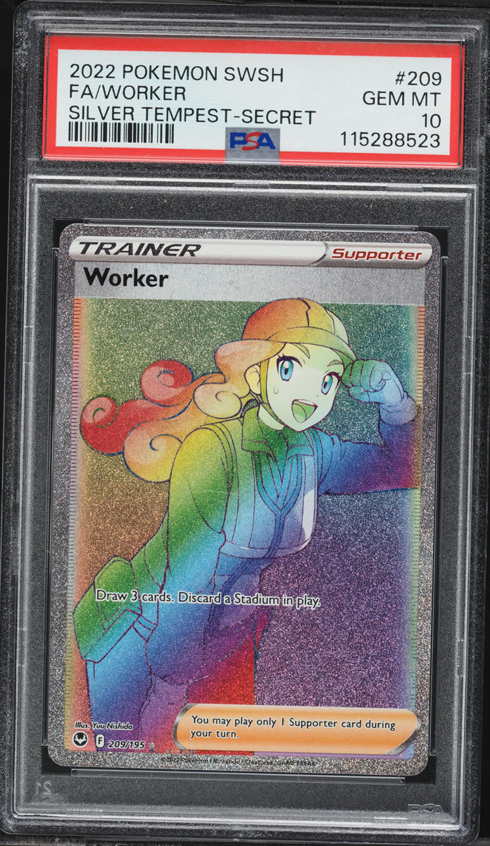 2022 Pokemon Sword & Shield Silver Tempest Rainbow Rare Worker #209 PSA 10 GEM MINT