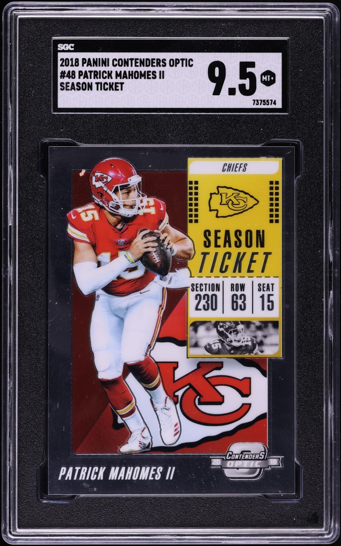 2018 Panini Contenders Optic Season Ticket Patrick Mahomes II #48 SGC 9.5 MINT+