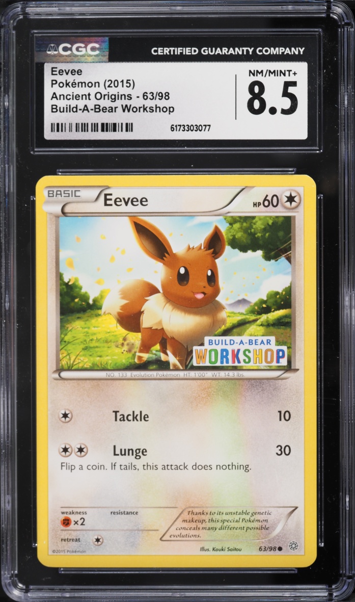 2015 Pokemon XY Ancient Origins Build-A-Bear Workshop Eevee #63 CGC 8.5 NM-MT+