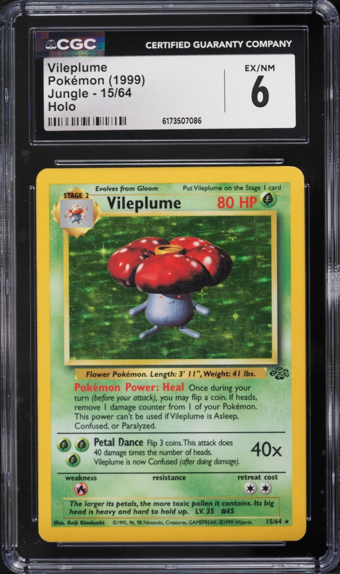 1999 Pokemon Jungle Holo Vileplume #15 CGC 6 EXMT
